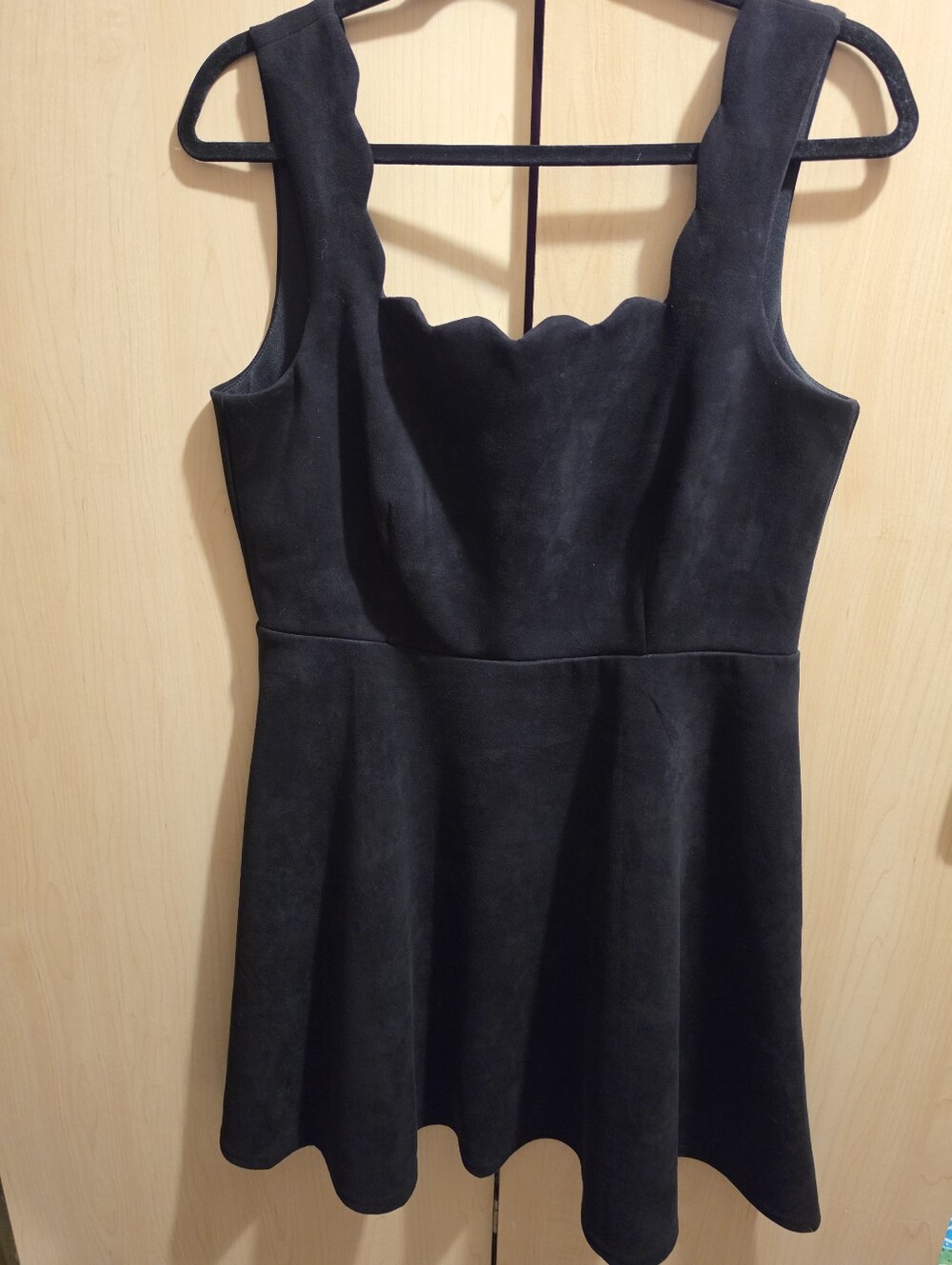 Lulus Black Scallop Neck Sleeveless Fit & Flare Dress